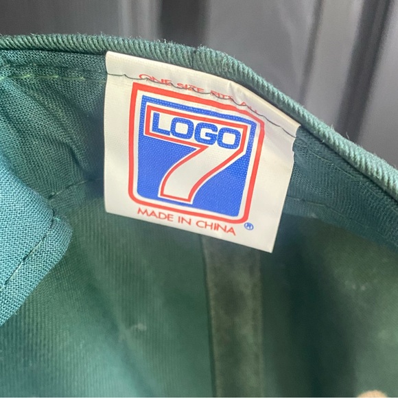 Vintage 1996 Atlanta Olympics Logo 7 Green & Tan SnapBack Hat - Picture 7 of 7